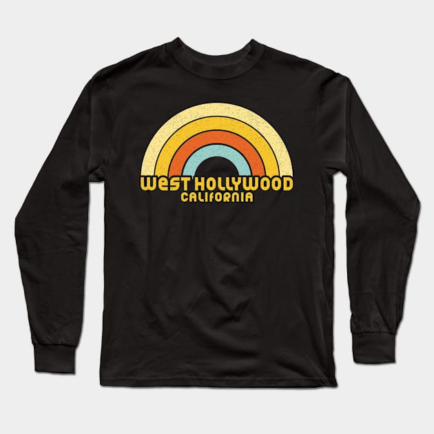 Retro West Hollywood California Long Sleeve T-Shirt by dk08